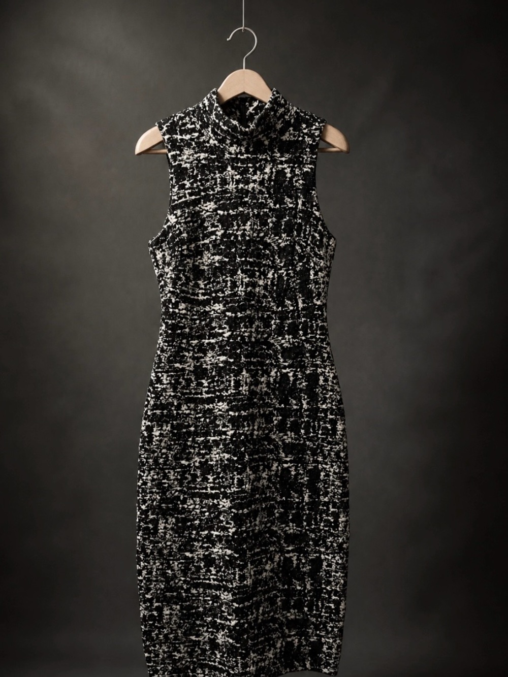 RD Style Black & White Tweed Midi Sheath Dress - Picture 2 of 6